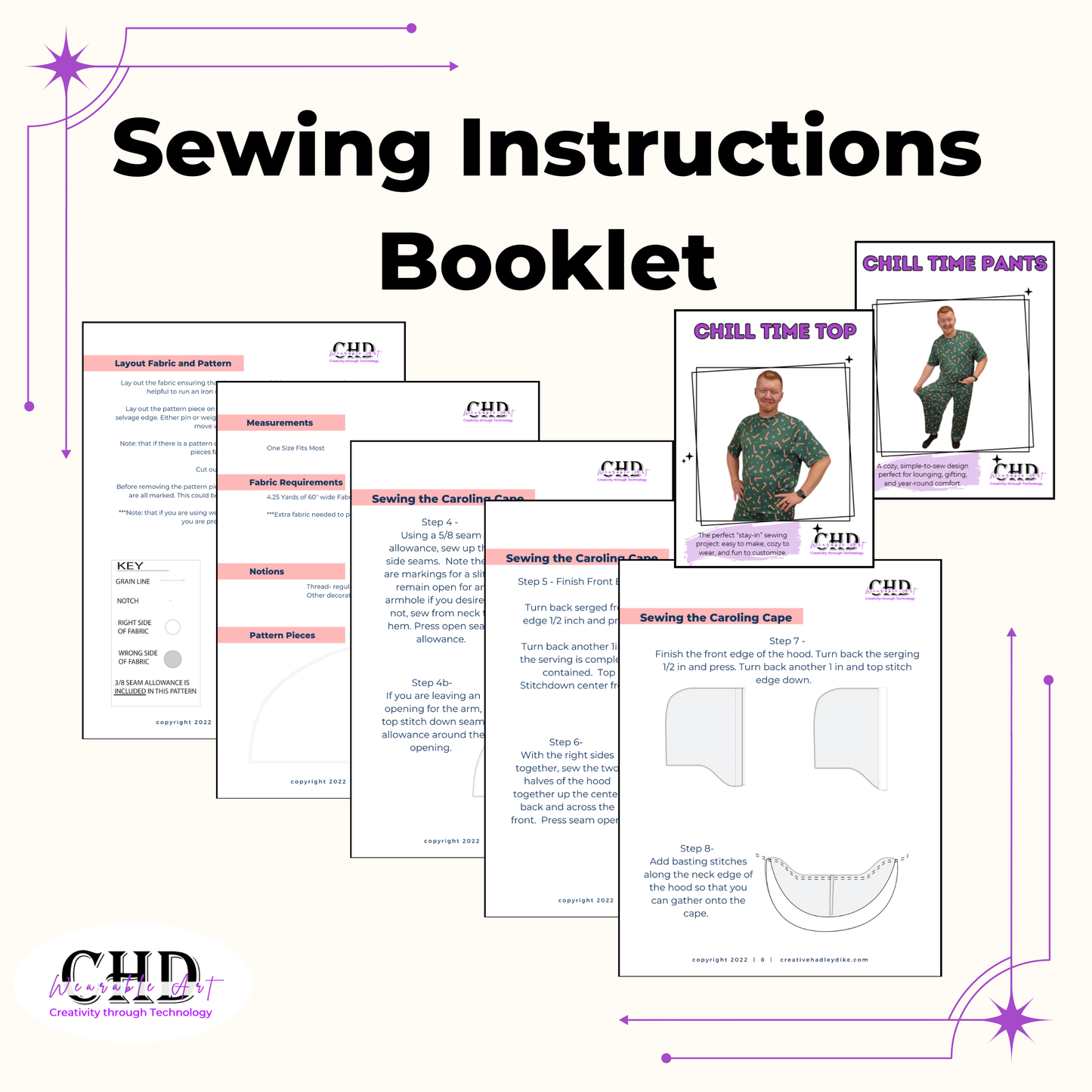 Chill Time PJ Set Sewing Pattern – Easy Loungewear Top and Pants PDF 20 Sizes