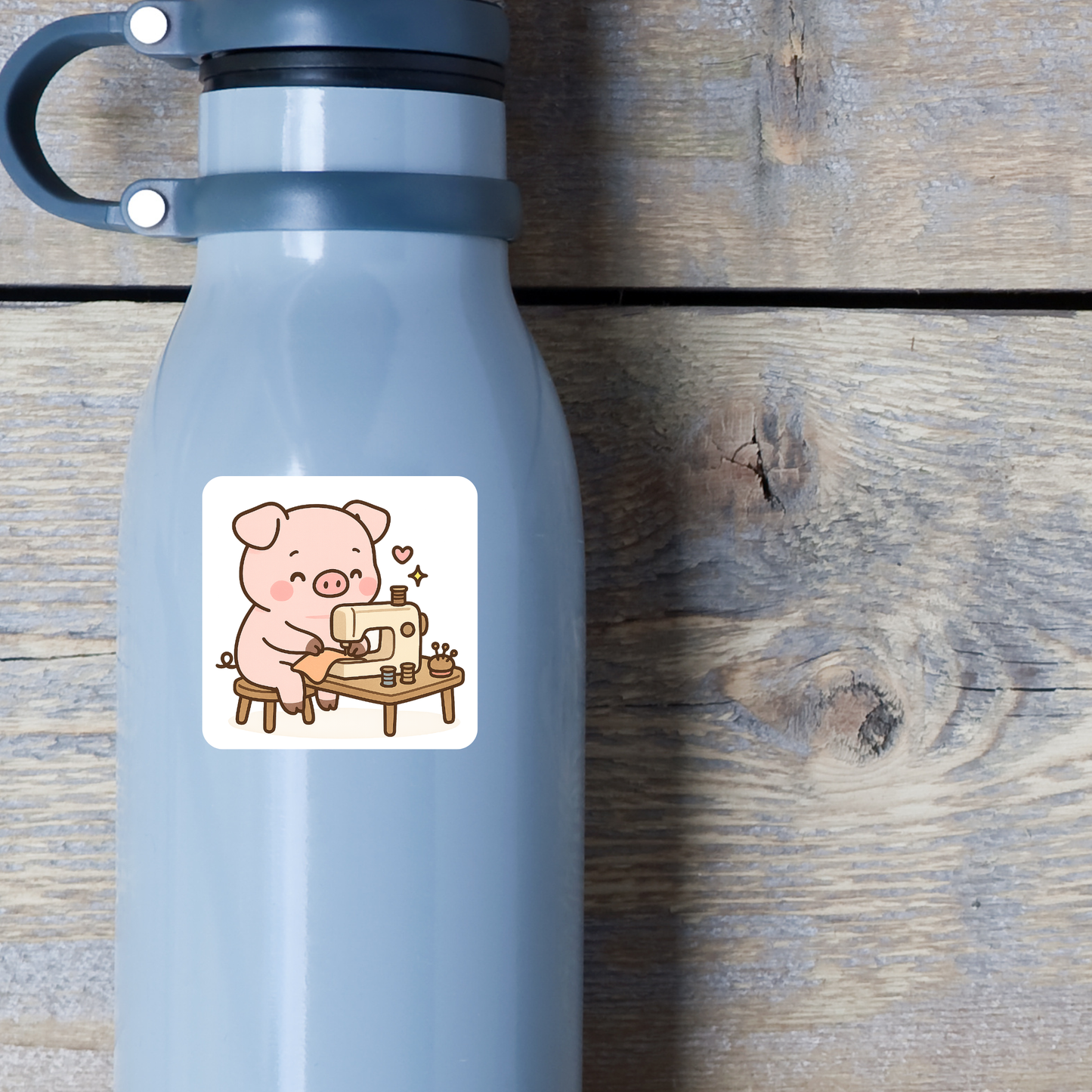 Pig Sewing Sticker Set –  for Sewists & Crafters – 1" or 2" Vinyl Stickers