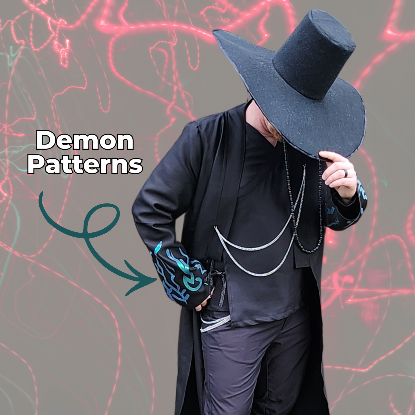 Fire Lightning & Demon Pattern Appliqué Pack Digital SVG PNG PDF K-Pop Cosplay Flames