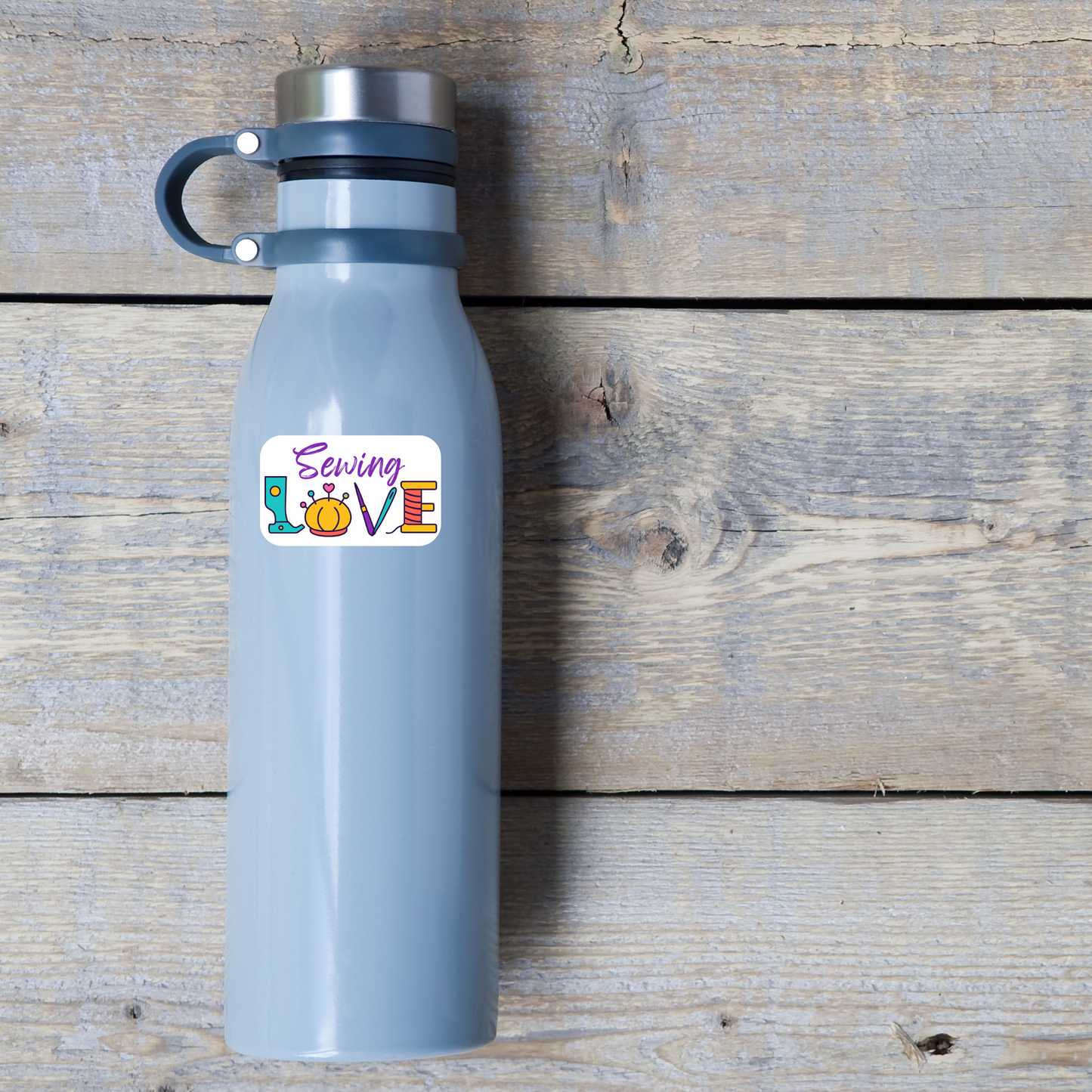 Sewing Love Sticker – Black & White or Color – Glossy Vinyl sticker