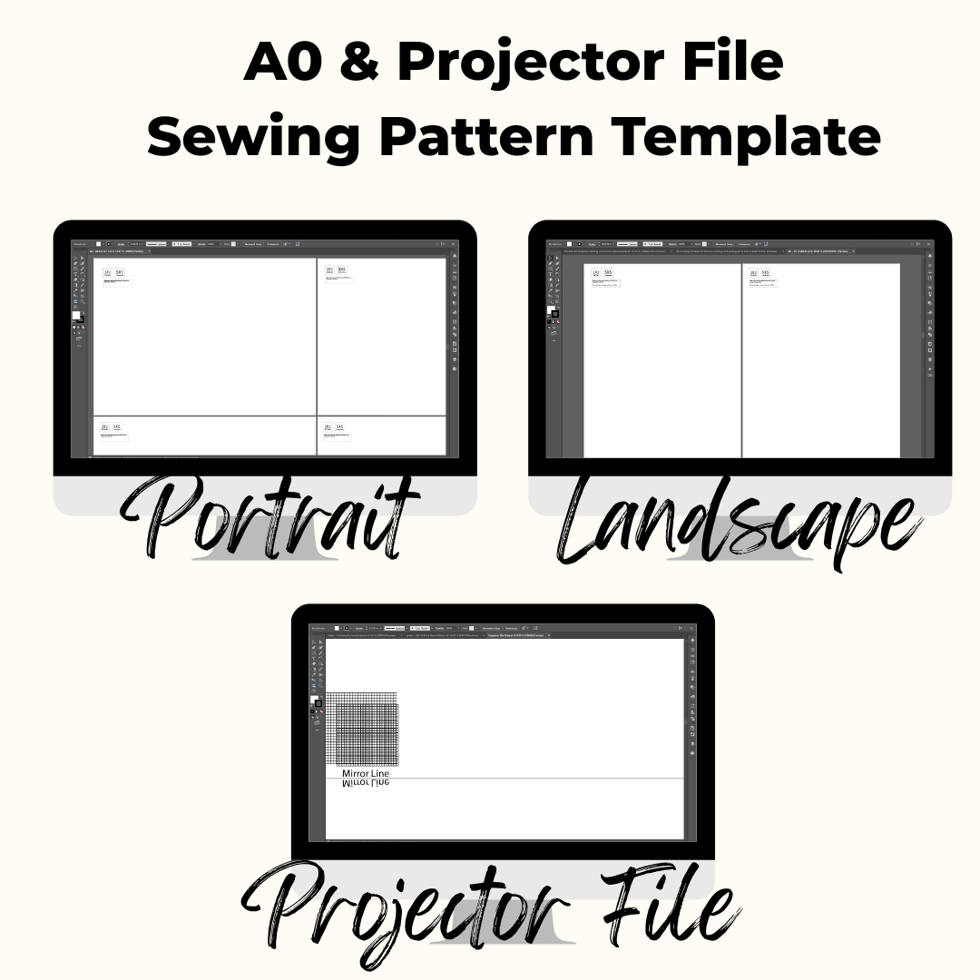 Illustrator Sewing Pattern Print Board Template Bundle (Digital Download)