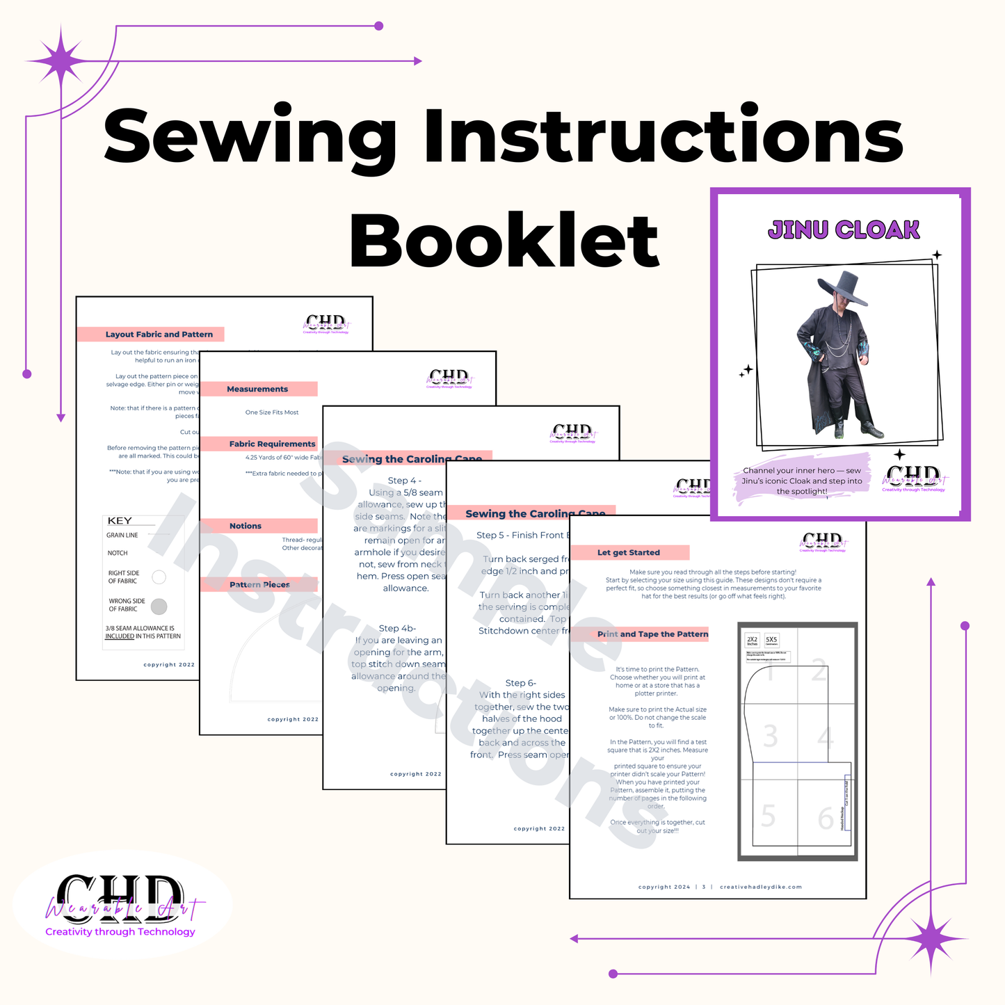 K-Pop Inspired Cloak Sewing Pattern (PDF and Projector Pattern)