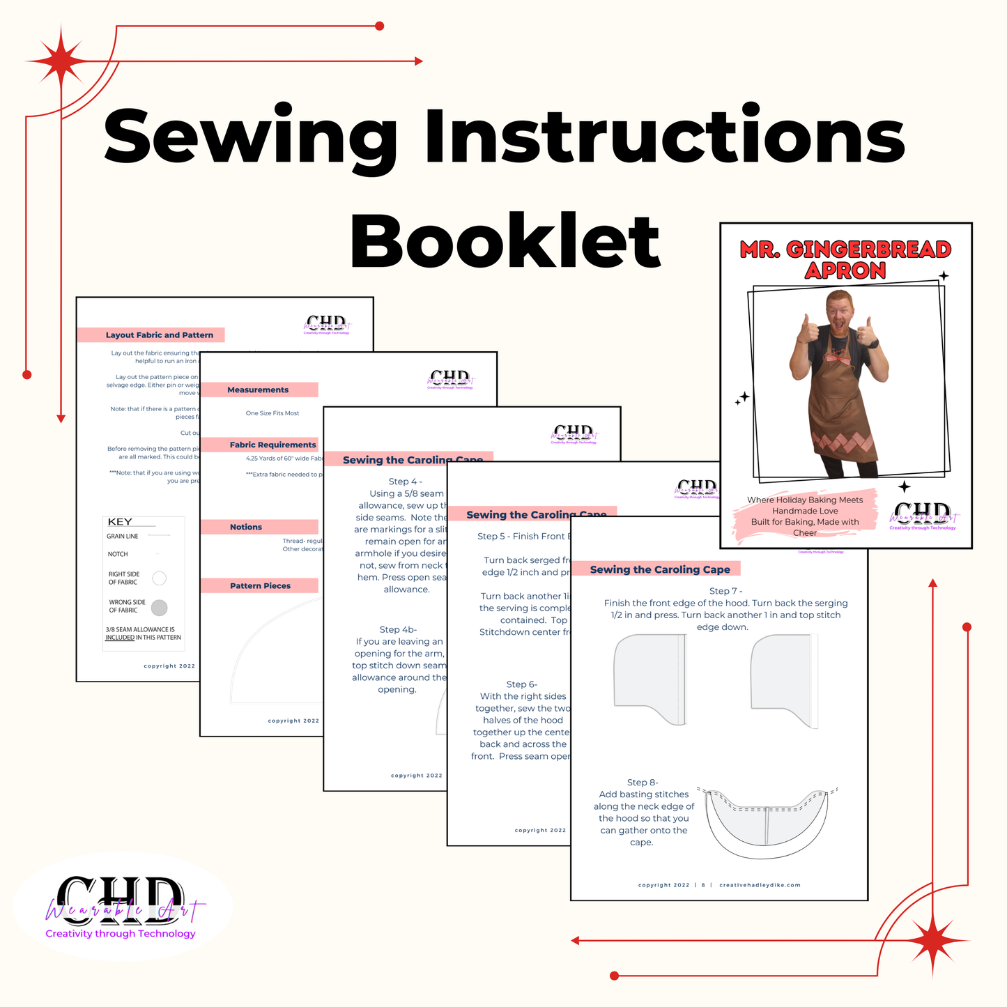 Gingerbread Baker Apron – Holiday Sewing Pattern PDF