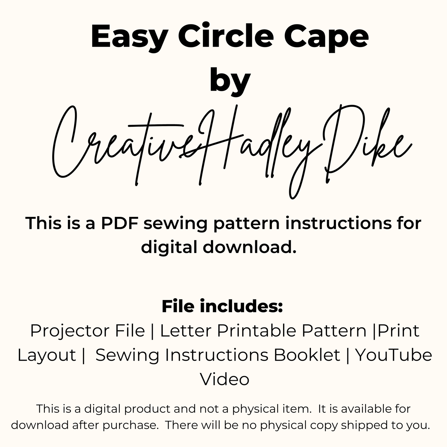 Easy Circle Cape Sewing Pattern