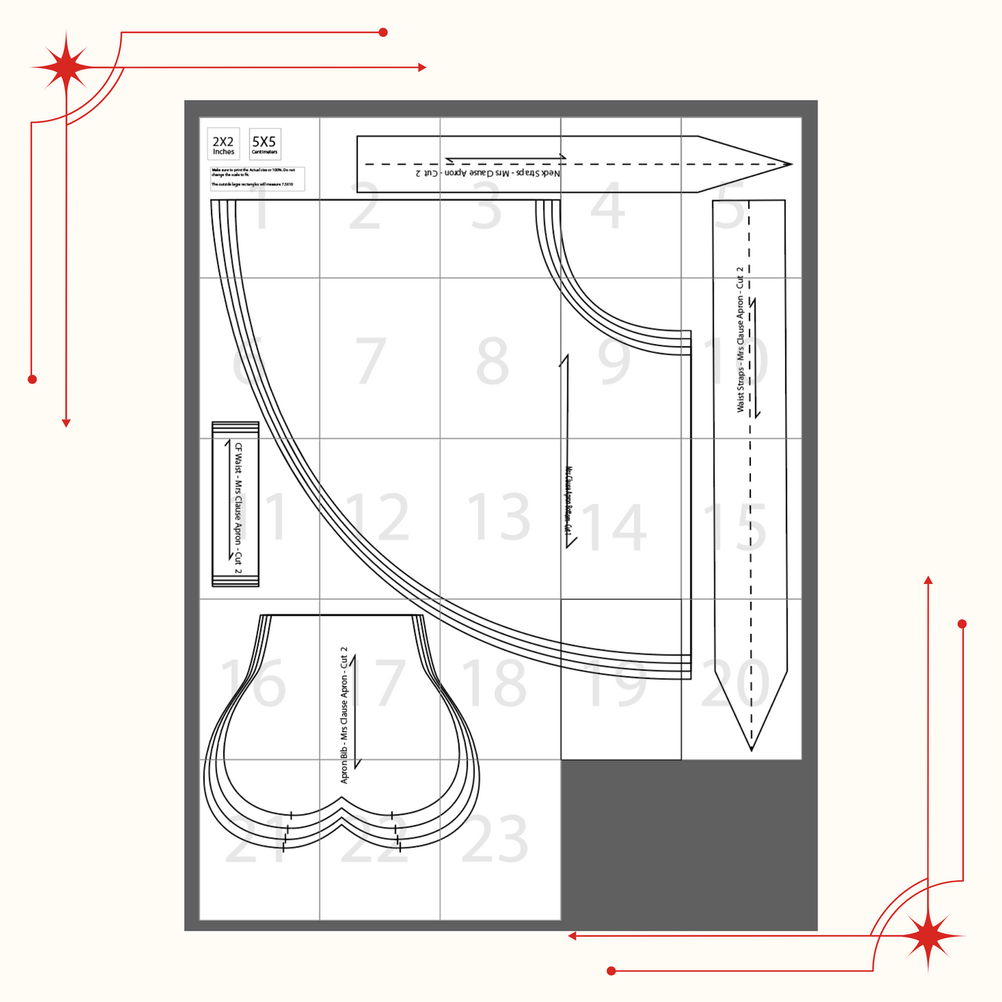 Mrs. Claus Apron Sewing Pattern