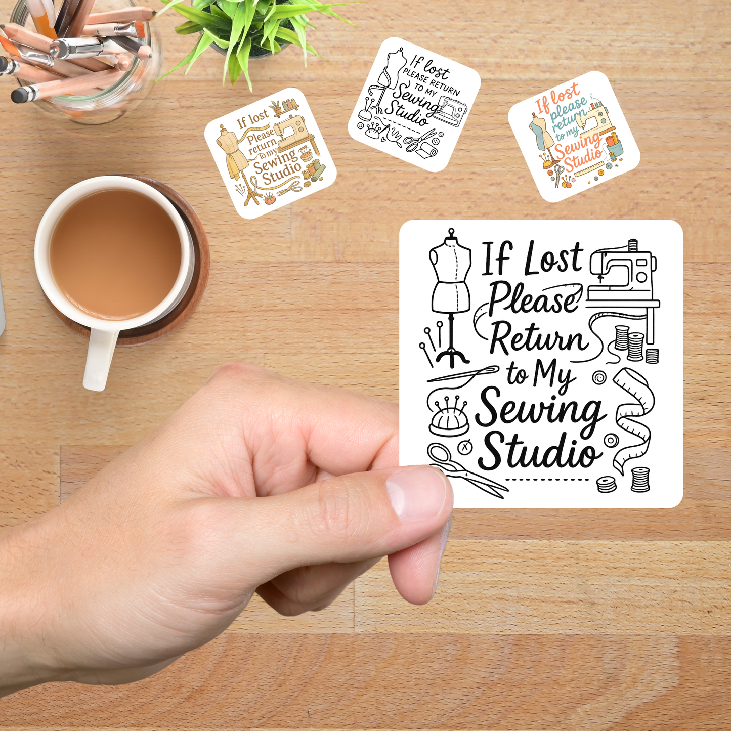 If Lost Return to My Sewing Studio Stickers – Sewing Humor Glossy Vinyl Decals