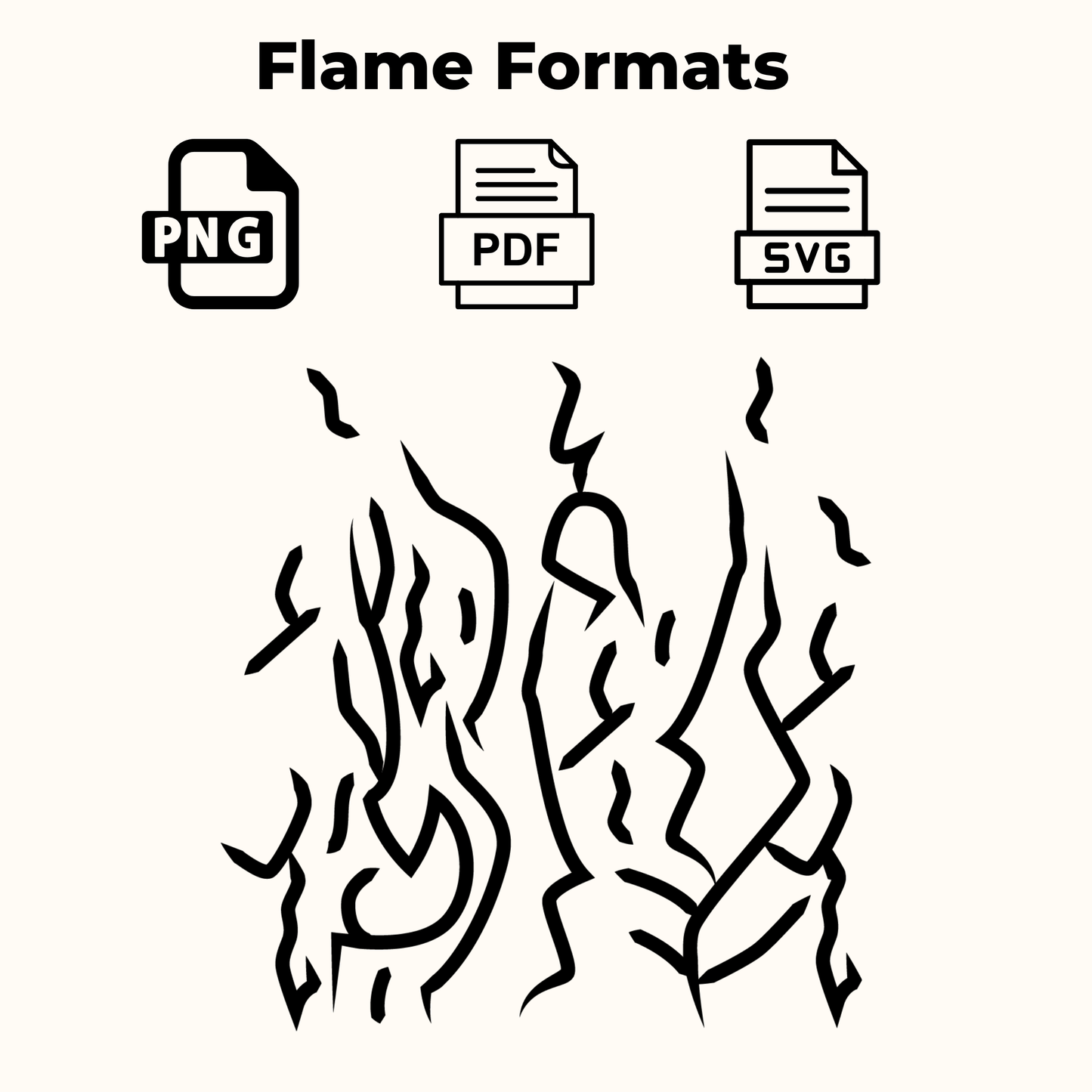 Fire Lightning & Demon Pattern Appliqué Pack Digital SVG PNG PDF K-Pop Cosplay Flames