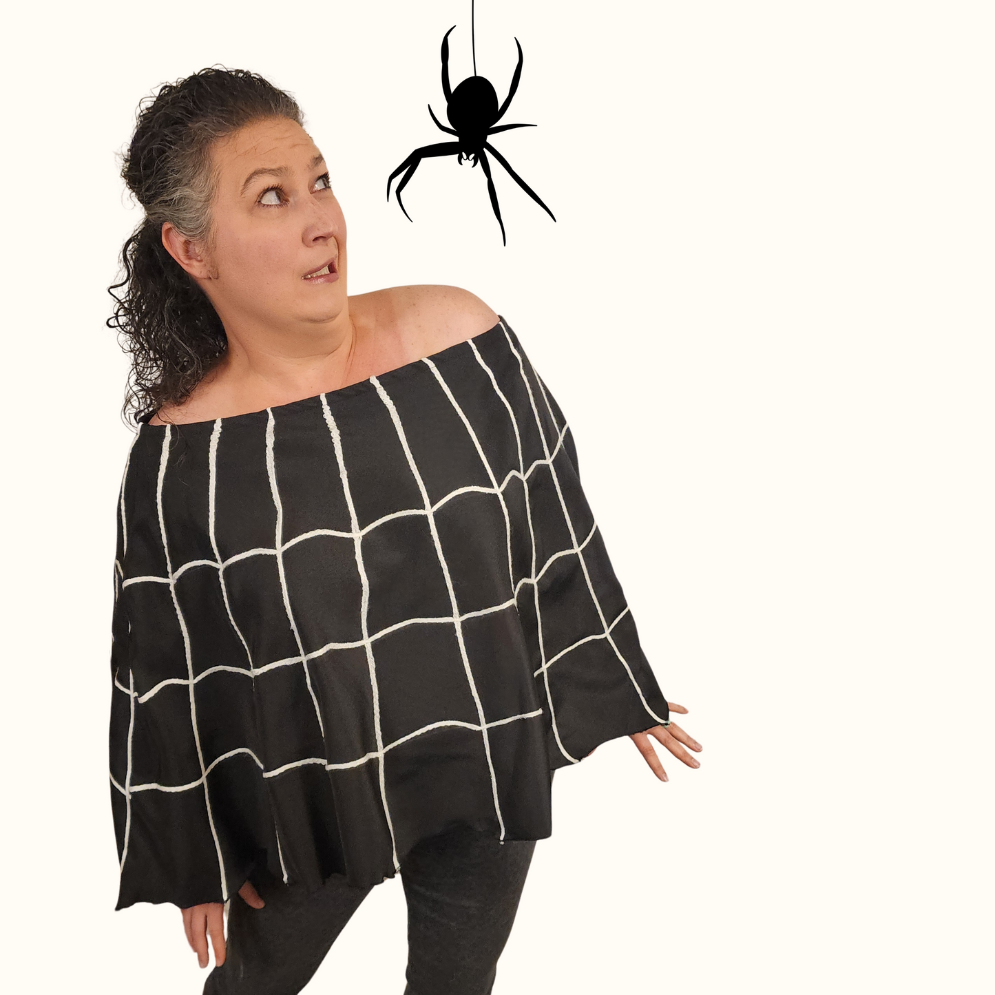 Spider Web Poncho Sewing Pattern PDF and Projector Instructions with Video Tutorial Sizes XS-5XL