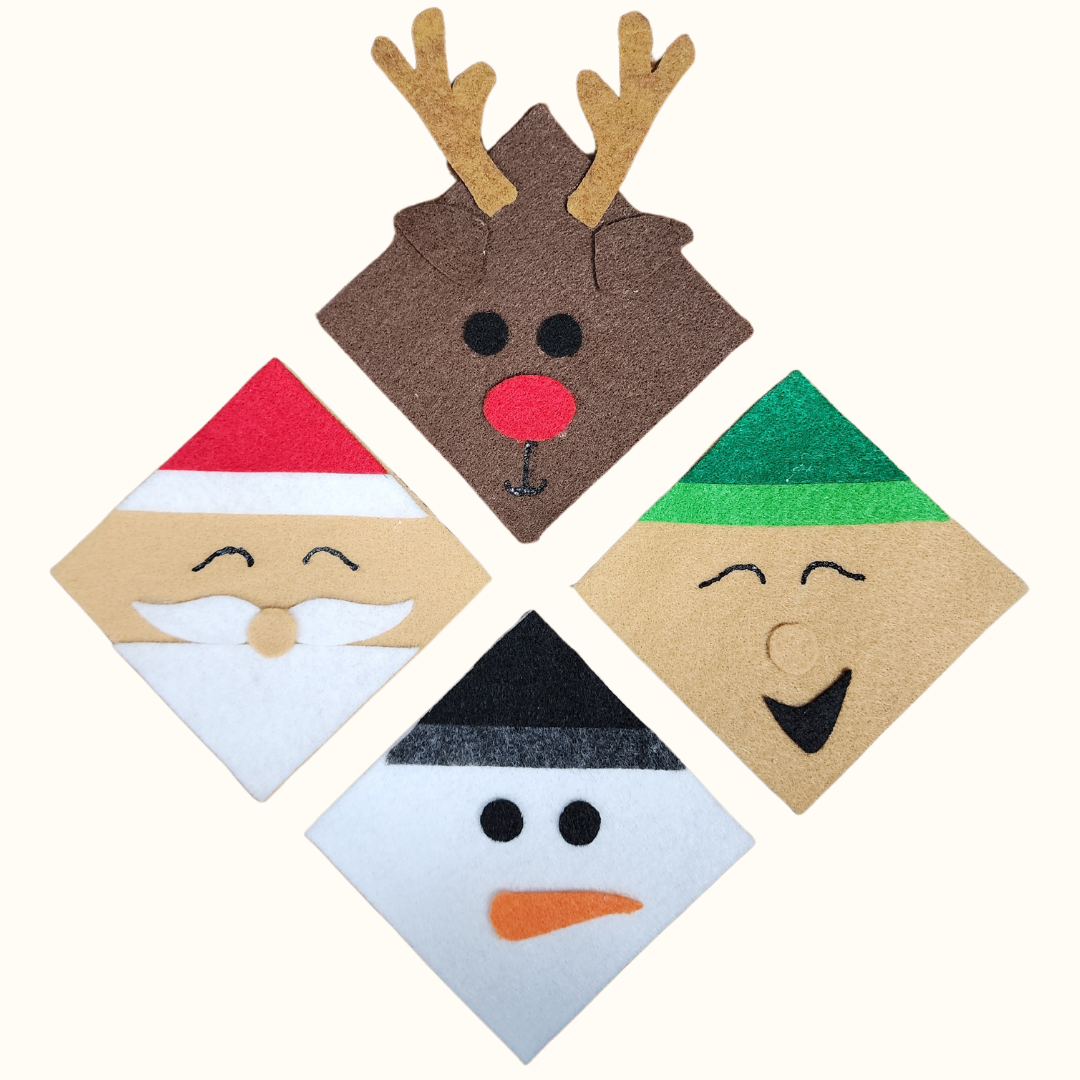 DIY Felt Christmas Coasters Sewing Pattern