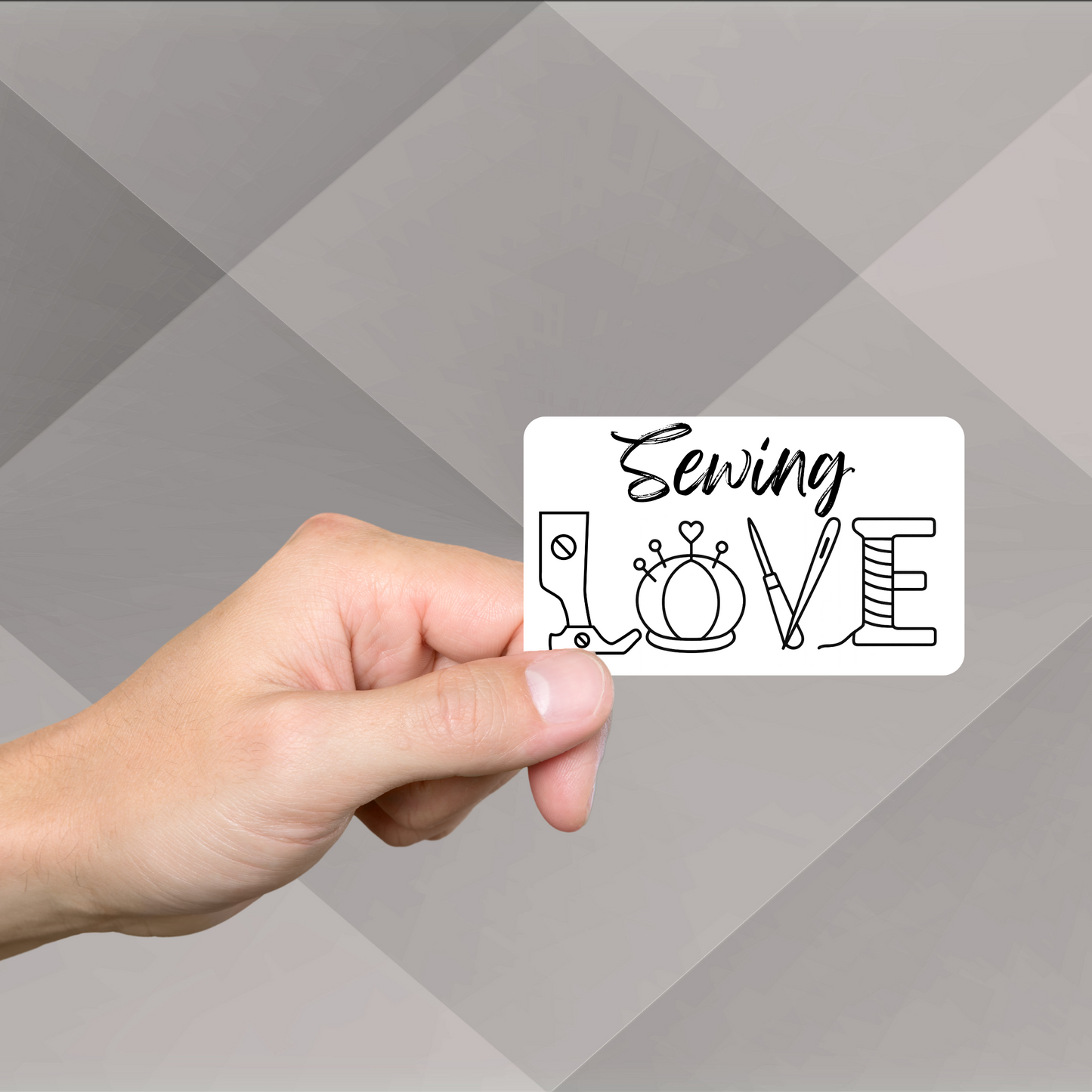 Sewing Love Sticker – Black & White or Color – Glossy Vinyl sticker