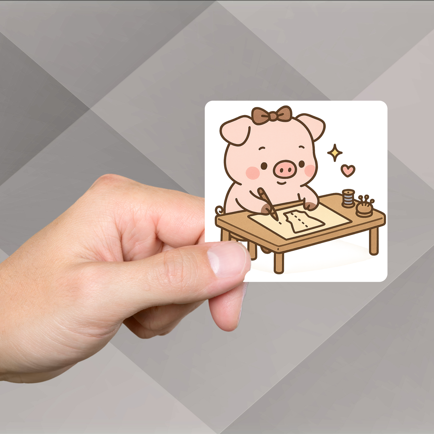 Pig Sewing Sticker Set –  for Sewists & Crafters – 1" or 2" Vinyl Stickers