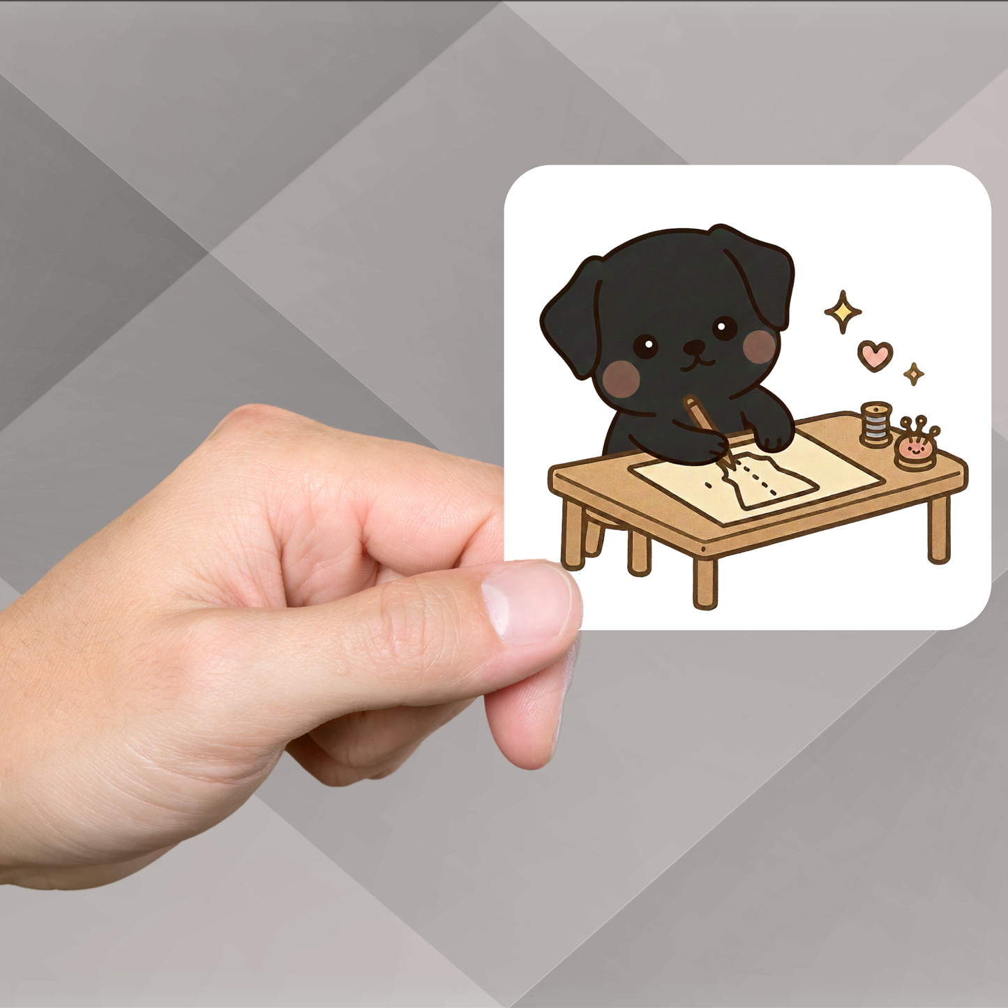 Black Lab Dog Sewing Sticker Set –  for Sewists & Crafters – 1" or 2" Vinyl Stickers