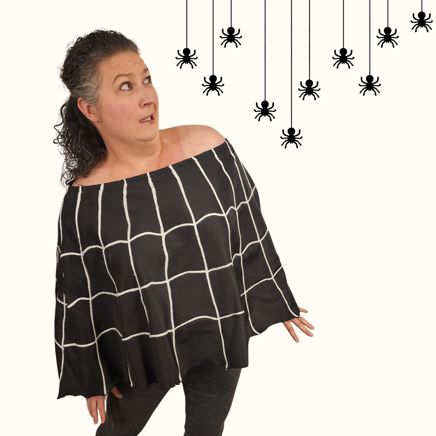 Spider Web Poncho Sewing Pattern PDF and Projector Instructions with Video Tutorial Sizes XS-5XL