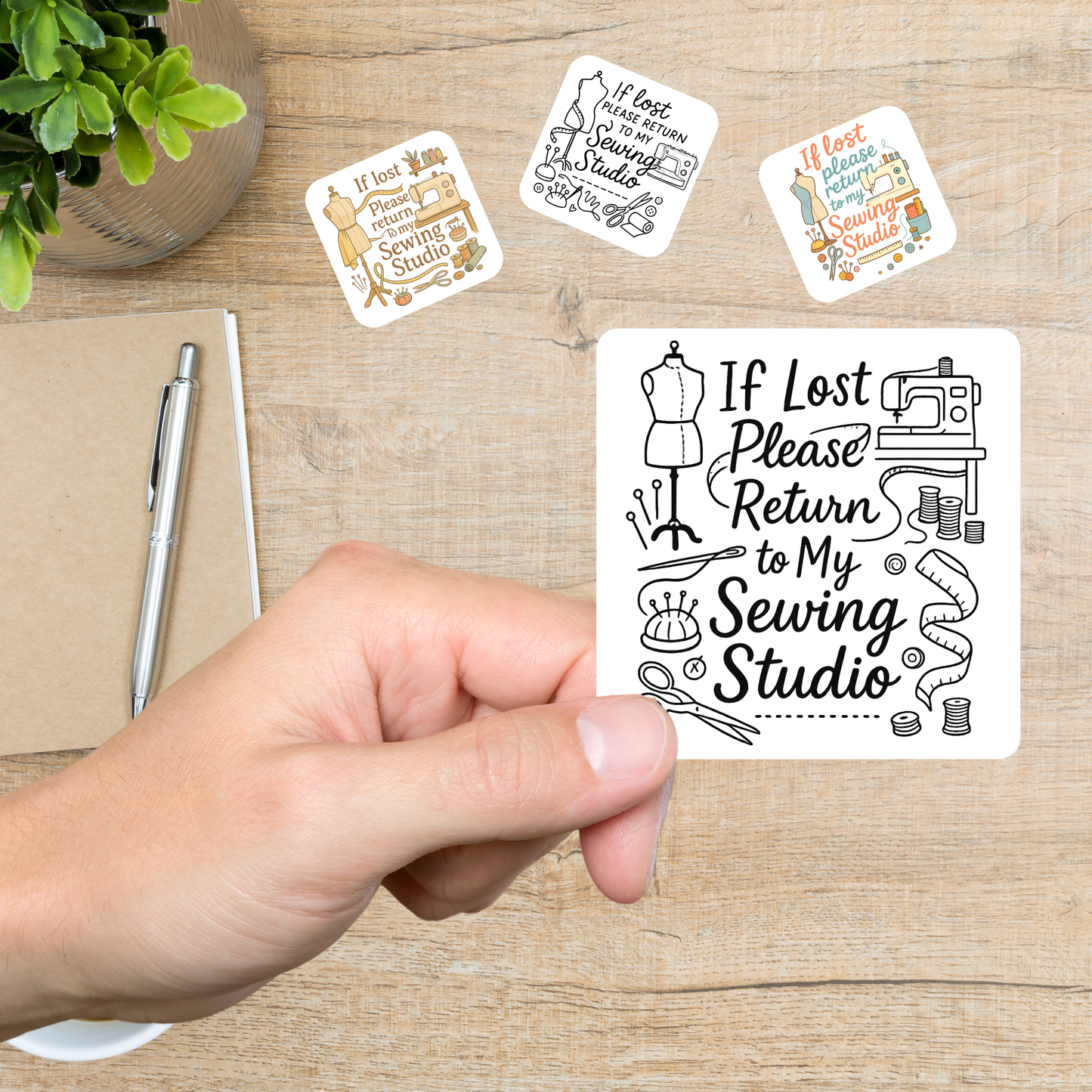If Lost Return to My Sewing Studio Stickers – Sewing Humor Glossy Vinyl Decals