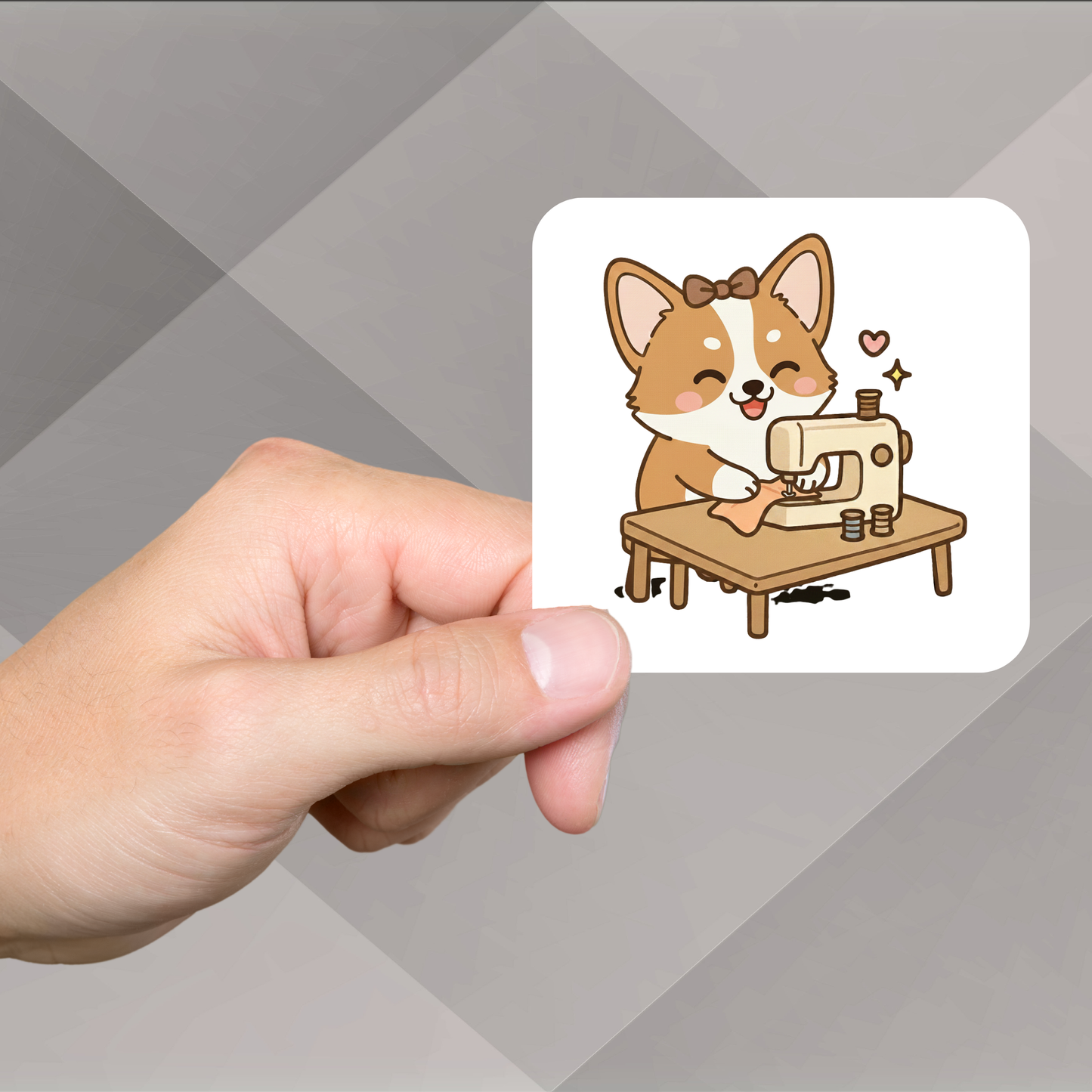 Corgi Dog Sewing Sticker Set –  for Sewists & Crafters – 1" or 2" Vinyl Stickers