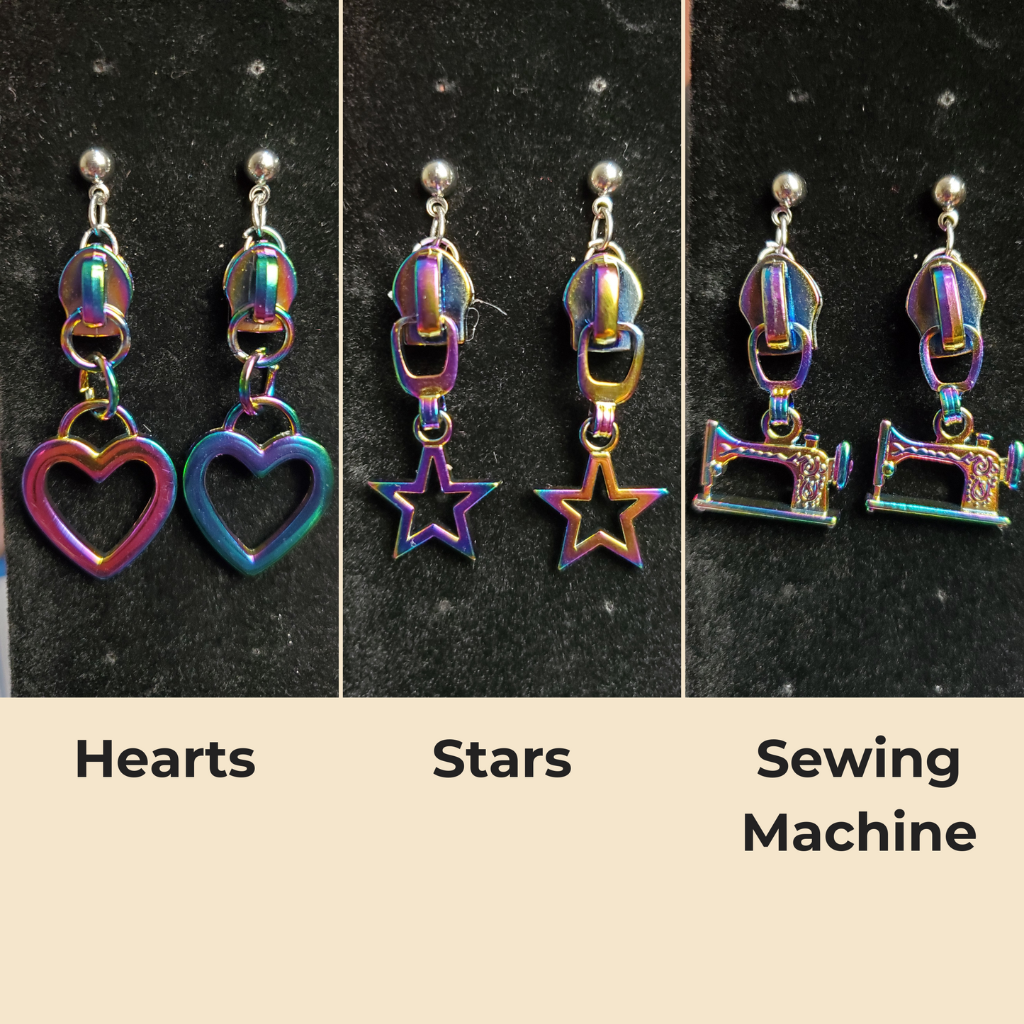 Iridescent Zipper Pull Earrings