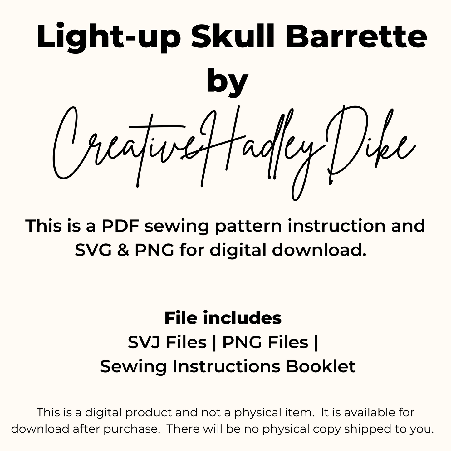 Light-Up Skull Barrette Sewing Pattern – Beginner Friendly DIY Craft | DIY Barrette | Halloween Barrette | Skull Accessory | Skull Barrette