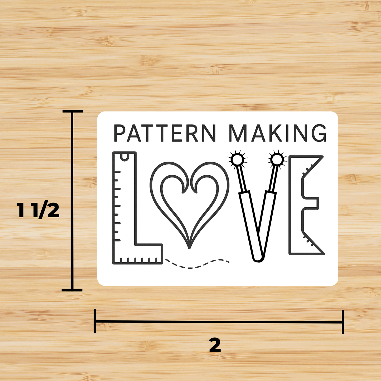 Pattern Making Love Sticker – Black & White or Color – Glossy Vinyl sticker