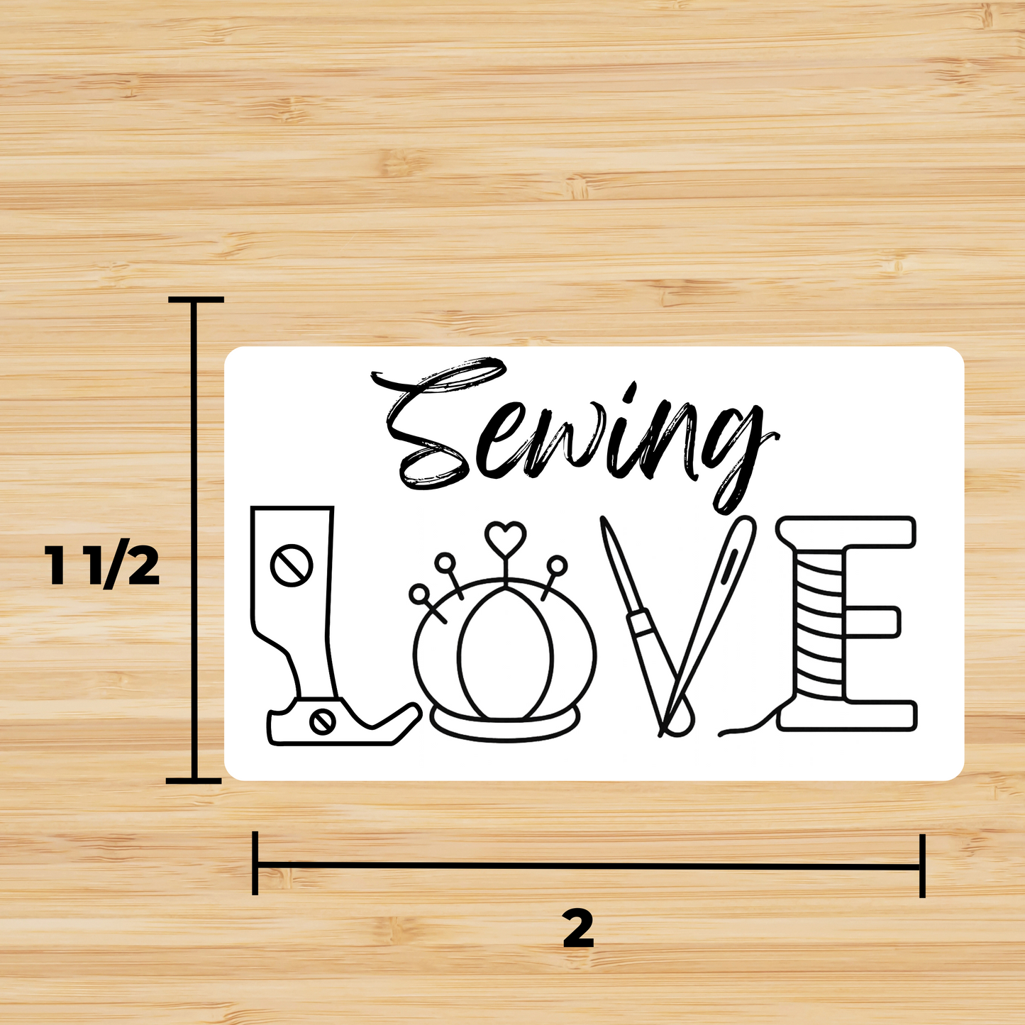 Sewing Love Sticker – Black & White or Color – Glossy Vinyl sticker
