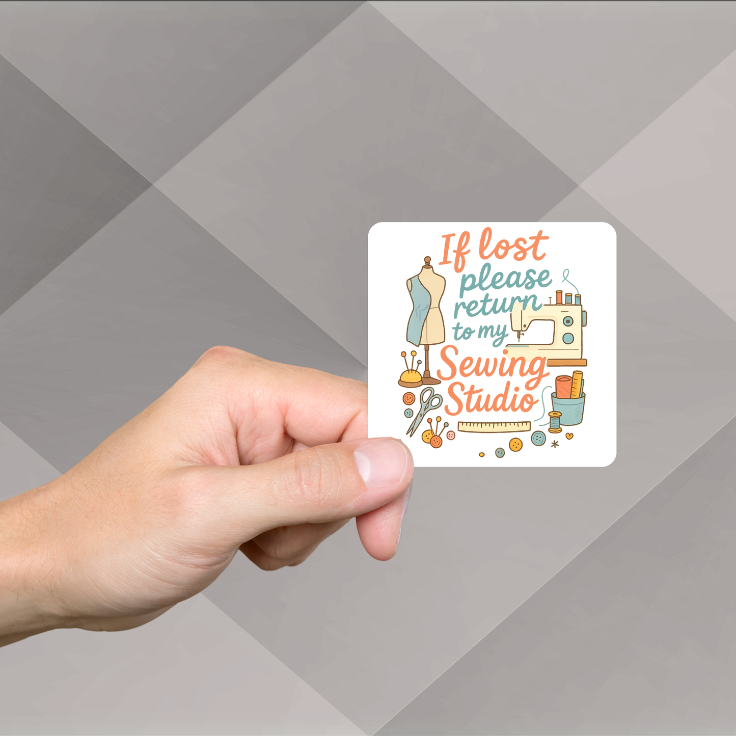 If Lost Return to My Sewing Studio Stickers – Sewing Humor Glossy Vinyl Decals
