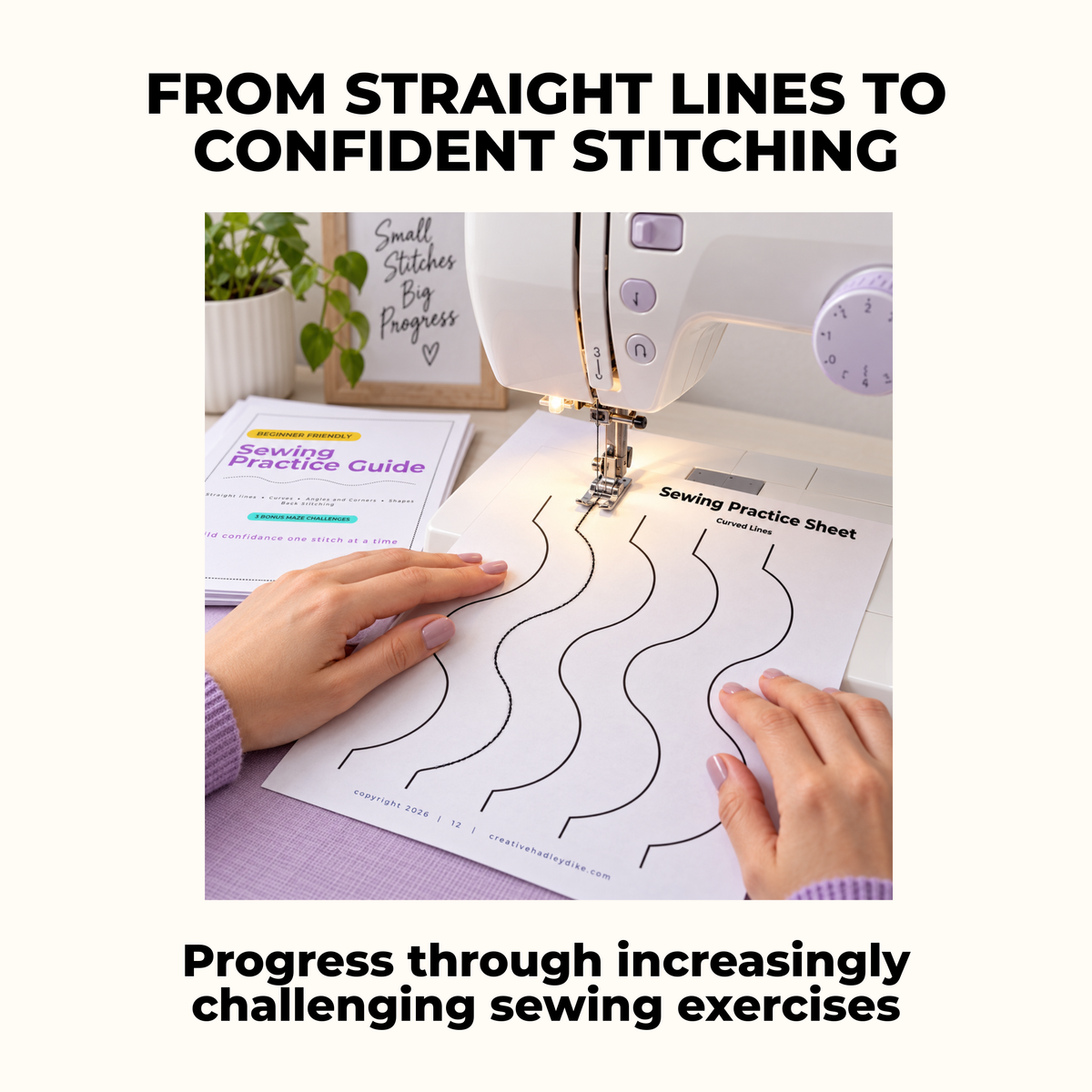 Sewing Practice Sheets for Beginners | 30 Printable Sewing Machine Worksheets | Learn to Sew Lines, Curves, Corners & Mazes | PDF