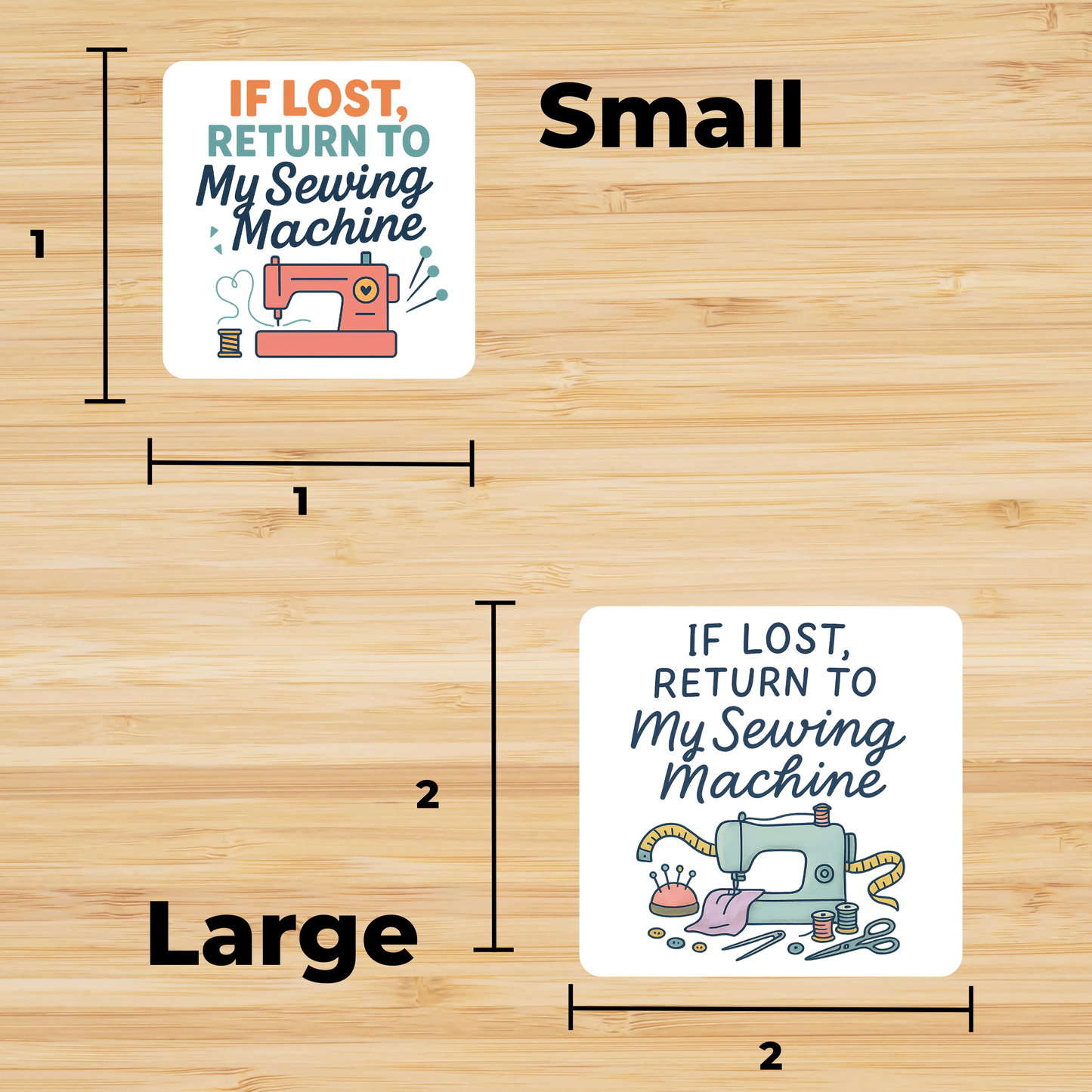 If Lost Return to My Sewing Machine Stickers – Sewing Humor Glossy Vinyl Decals