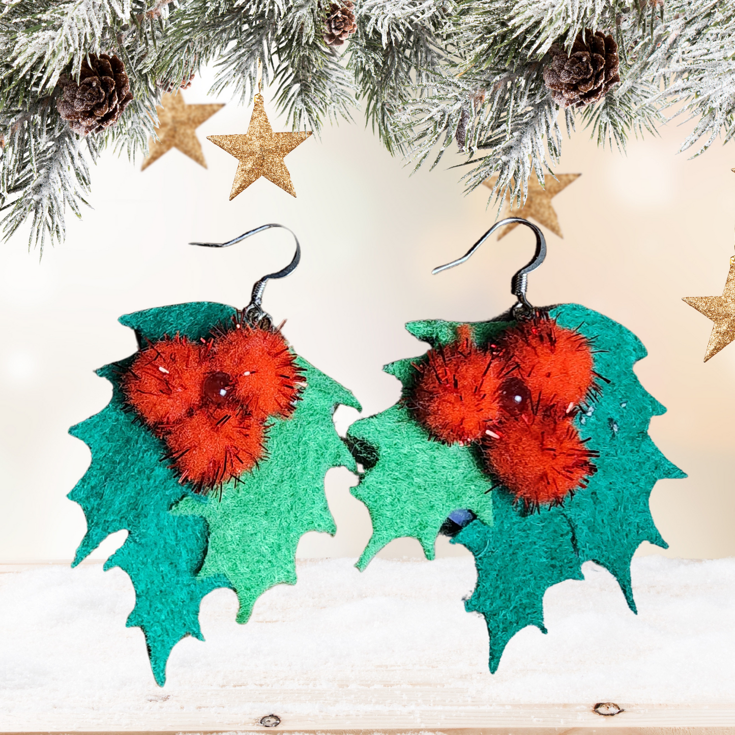 DIY Holly Berry Earrings Pattern