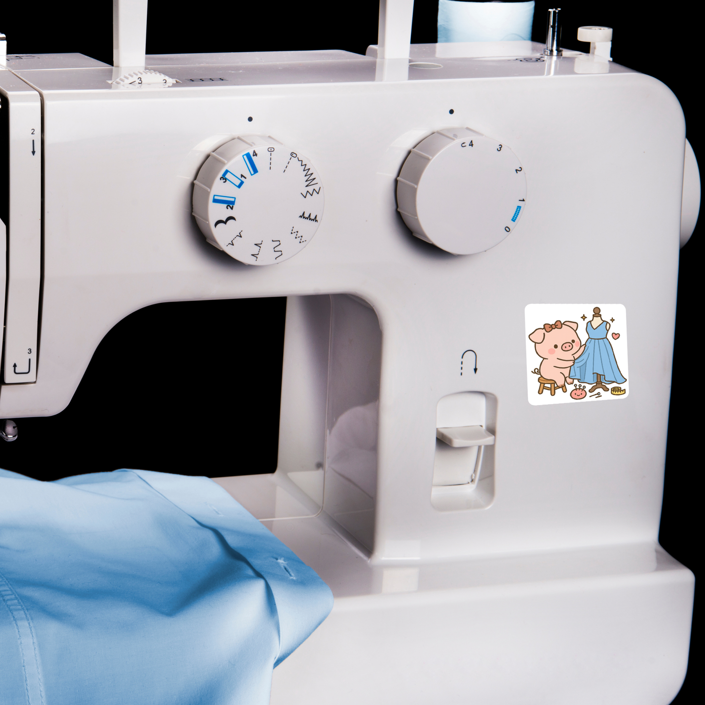Pig Sewing Sticker Set –  for Sewists & Crafters – 1" or 2" Vinyl Stickers