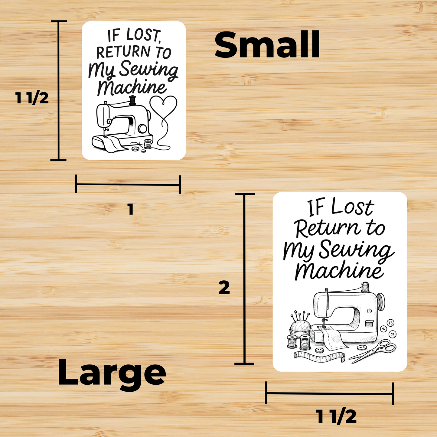 If Lost Return to My Sewing Machine Stickers – Sewing Humor Glossy Vinyl Decals