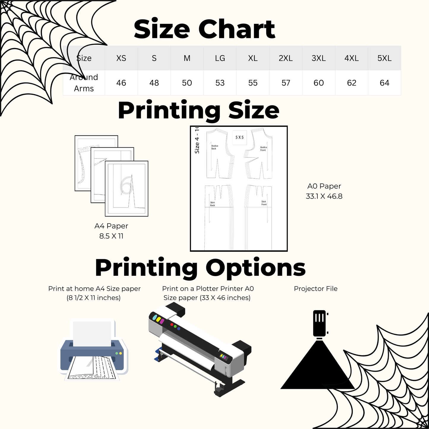 Spider Web Poncho Sewing Pattern PDF and Projector Instructions with Video Tutorial Sizes XS-5XL