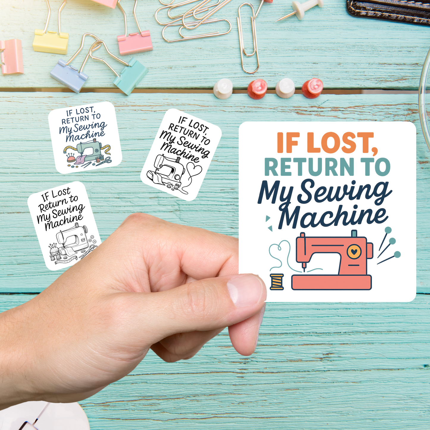 If Lost Return to My Sewing Machine Stickers – Sewing Humor Glossy Vinyl Decals