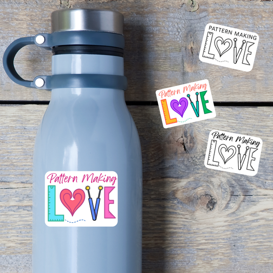 Pattern Making Love Sticker – Black & White or Color – Glossy Vinyl sticker
