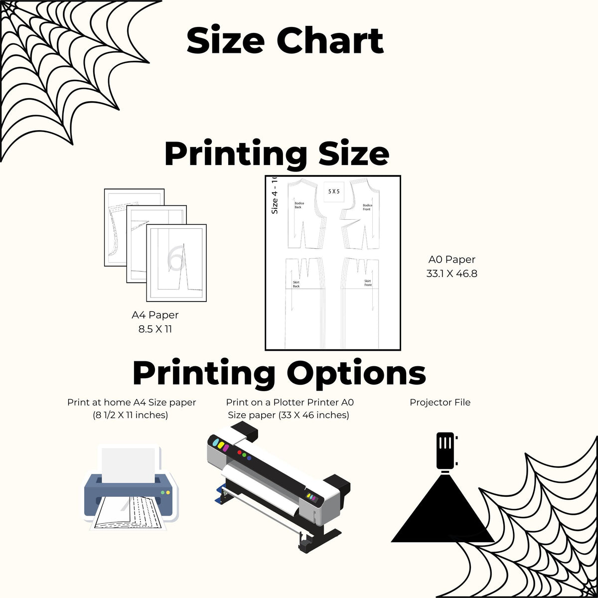 Dinosaur hood and tail printing options for A4, A0 plotter or projector