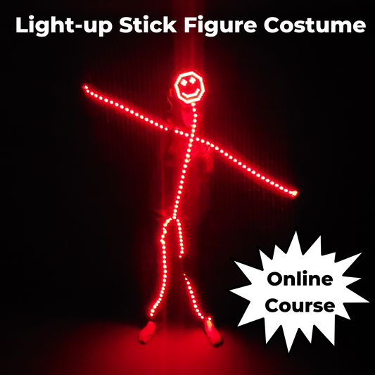 Stick Figure Costume | Light-up Stick Figure Costume | Halloween Costume | Light-up Halloween Costume | DIY Stick Figure Halloween Costume