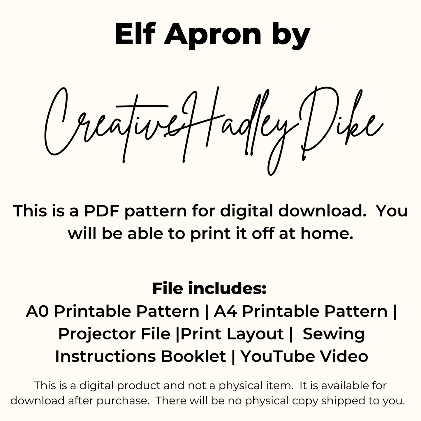 Elf Apron Sewing Pattern