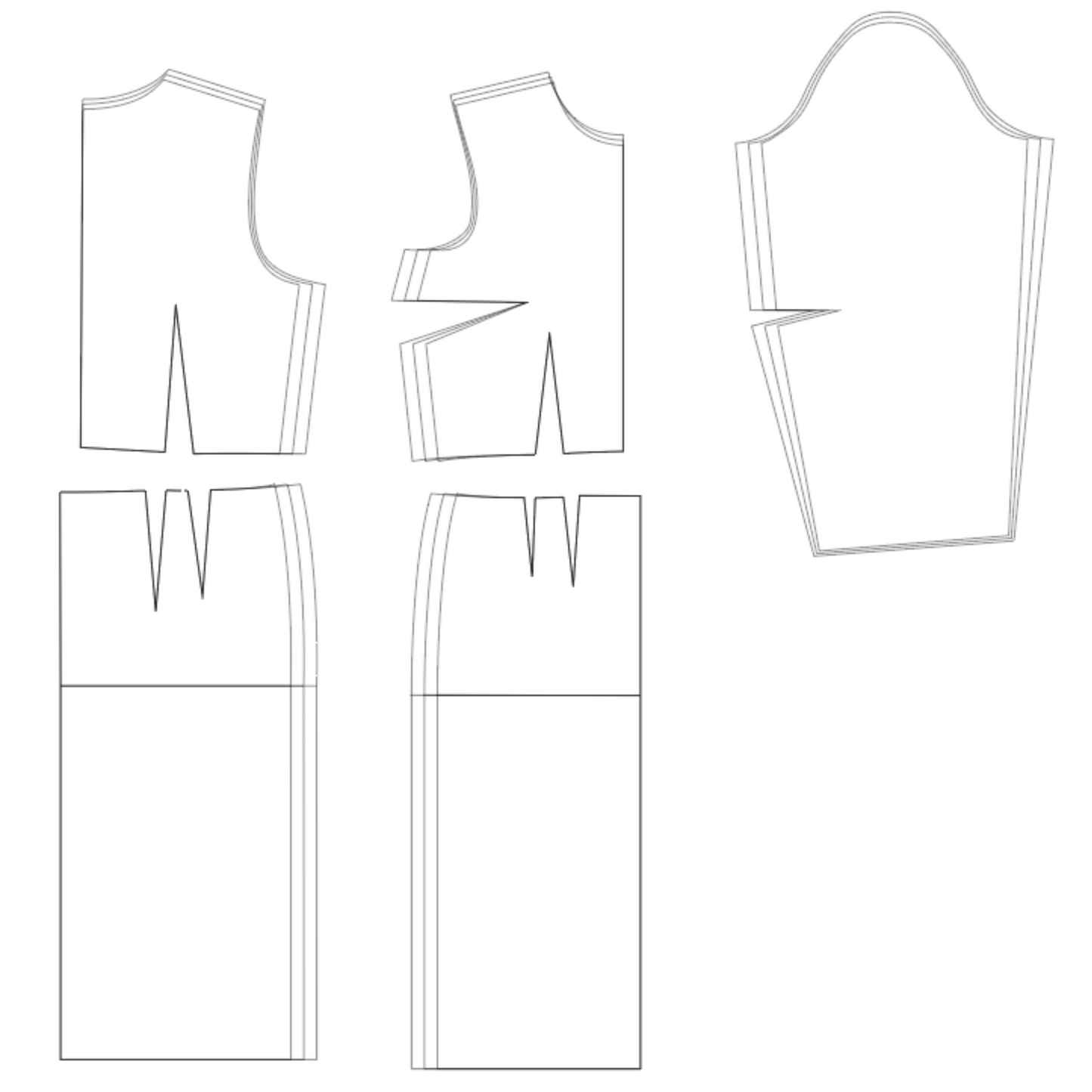 Women's Dress Block, Women's Sloper Set, PDf Women's Dress Pattern, Basic Pattern Set, Pattern Sizes 4-30, Slopers Make Your Own Patterns