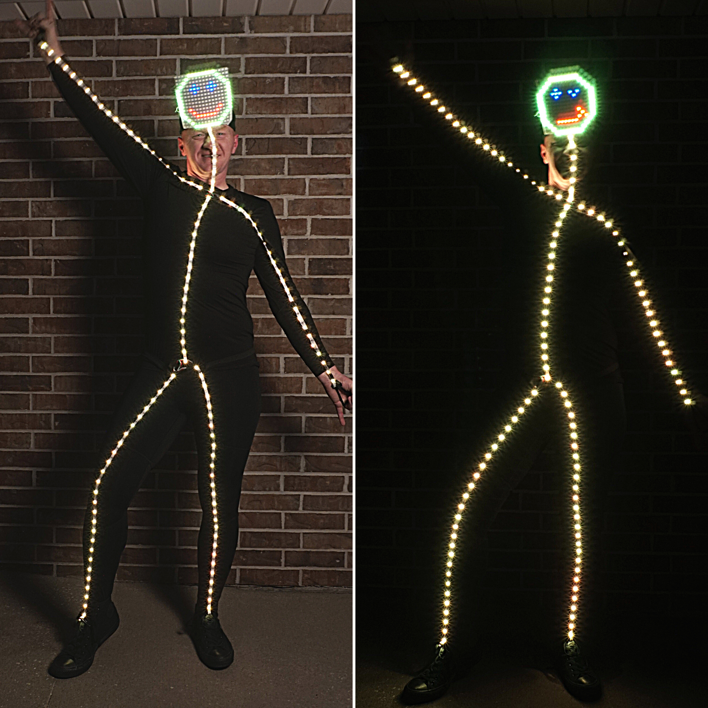 Stick Figure Costume | Light-up Stick Figure Costume | Halloween Costume | Light-up Halloween Costume | DIY Stick Figure Halloween Costume